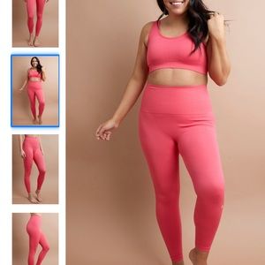 Pink (Guava) leggings and bra matching set from Savvi